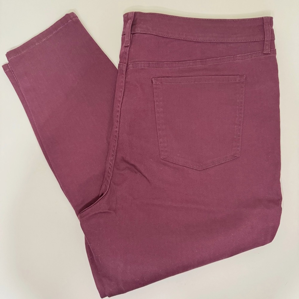 Terra & Sky Skinny Jeans Womens 26W Purple New High Rise Darkest Plum Plus
